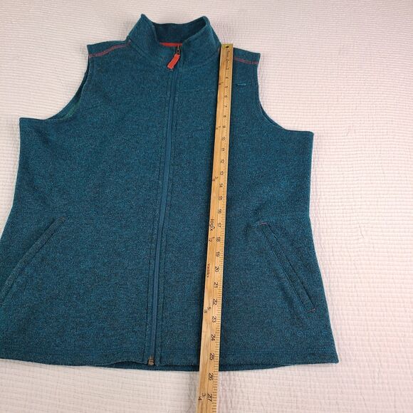 Orvis Vest Womens M Teal Blue/ Green Wool Blend Fleece Sweater Full Zip *read - Picture 5 of 14